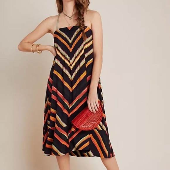 Anthropologie Runi Chevron Midi Dress (17) - Picture 4 of 9
